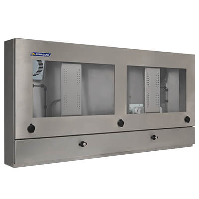 IP65 Boîtier PC double écran en inox de Armagard